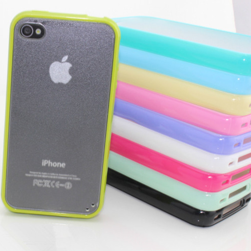 蘋果5G/5S手機殼iphone 4S手機套保護殼 硅膠軟邊框 磨砂透明外殼
