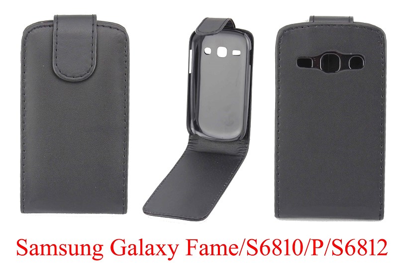 三星Galaxy Fame手機套S6810皮套S6812普通紋上下開翻保護套外殼