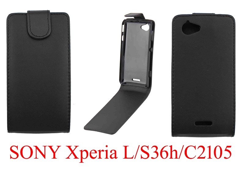 索尼Xperia L皮套S36h普通紋手機套C2105上下開翻保護套外殼 批發